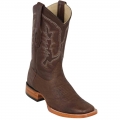 New Arrivals Los Altos Men's Brown Square Toe Smooth Ostrich Cowboy Boots | Grasso Brown