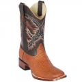 New Arrivals Los Altos Men's Lizard Skin Square Toe Boots | Honey