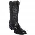 New Arrivals Los Altos Men's Black Caiman Belly 7-Toe Mens Western Boot | Black