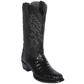 New Arrivals Los Altos Men's Black Caiman Belly 7-Toe Mens Western Boot | Black