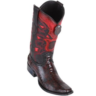 New Arrivals Los Altos Men's Ostrich Leg Black Cherry European Western Boots | Black Cherry