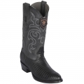 New Arrivals Los Altos Men's Black Lizard Boots R-Toe | Black