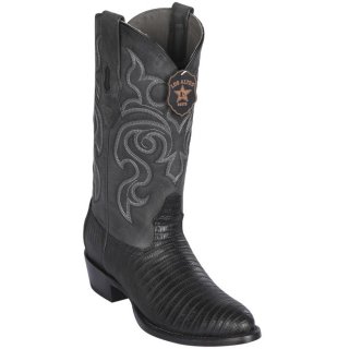 New Arrivals Los Altos Men's Black Lizard Boots R-Toe | Black