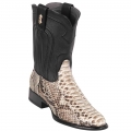 New Arrivals Los Altos Men's Roper Snakeskin Boots | Natural