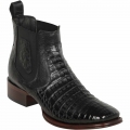 New Arrivals Los Altos Men's Black Caiman Short Square Toe Western Boots | Black