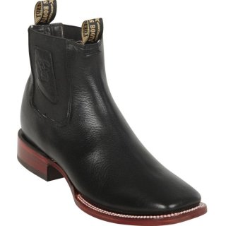 New Arrivals Los Altos Men's Belmont Black Square Toe Ankle Boots | Black