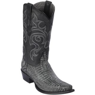 New Arrivals Los Altos Men's Sanded Black Lizard Skin Boots | Sanded Black