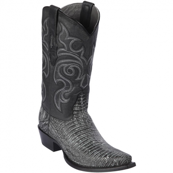 New Arrivals Los Altos Men's Sanded Black Lizard Skin Boots | Sanded Black