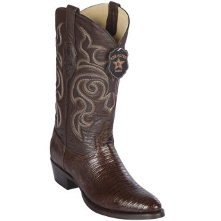 New Arrivals Los Altos Men's Lizard Teju R-Toe Brown Cowboy Boots | Brown