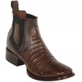 New Arrivals Los Altos Men's Short Square Toe Caiman Boots Brown | Brown