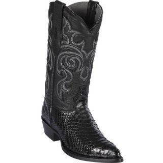 New Arrivals Los Altos Men's Black Python J-Toe Western Boots | Black