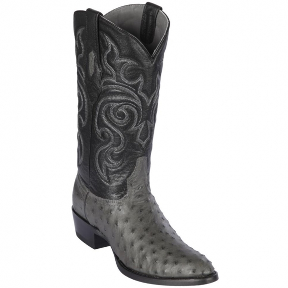 New Arrivals Los Altos Men's Grey Ostrich Cowboy Boots | Grey