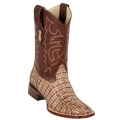 New Arrivals Los Altos Men's Caiman Tail Boots Moka Square Toe | Moka