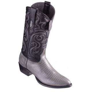New Arrivals Los Altos Men's Lizard Teju R-Toe Grey Cowboy Boots | Grey
