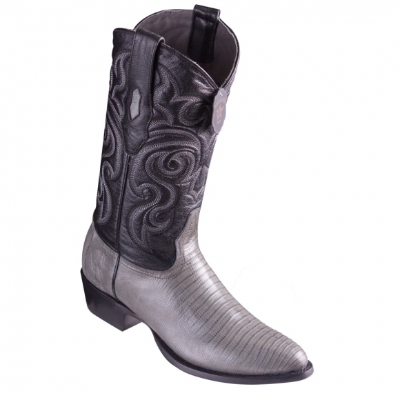 New Arrivals Los Altos Men's Lizard Teju R-Toe Grey Cowboy Boots | Grey