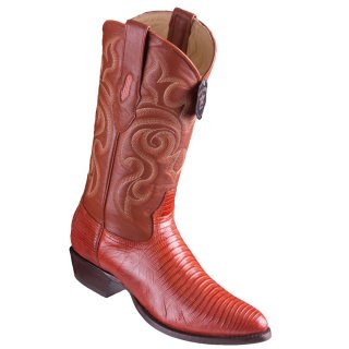 New Arrivals Los Altos Men's Cognac Lizard Boots R-Toe | Cognac