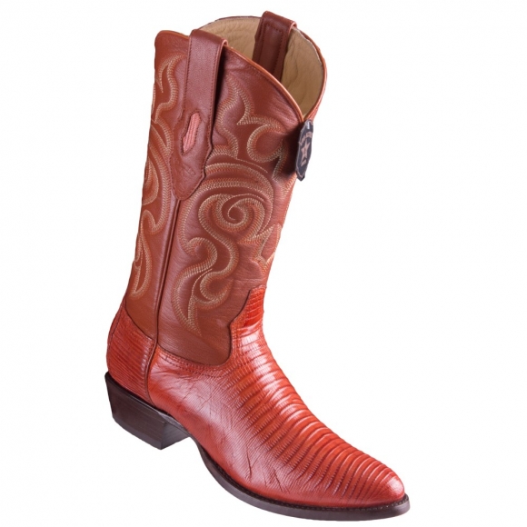 New Arrivals Los Altos Men's Cognac Lizard Boots R-Toe | Cognac