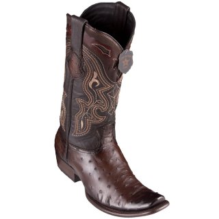 New Arrivals Los Altos Men's Brown Ostrich Boots Dubai Square Toe | Faded Brown