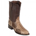 New Arrivals Los Altos Men's Roper Snakeskin Western Boots | Brown