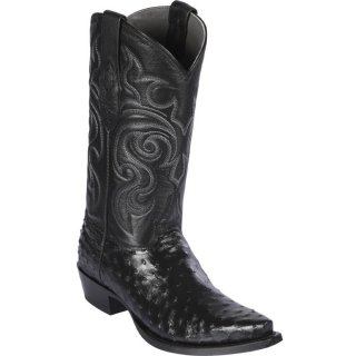 New Arrivals Los Altos Men's Mens Black Ostrich Boots | Black