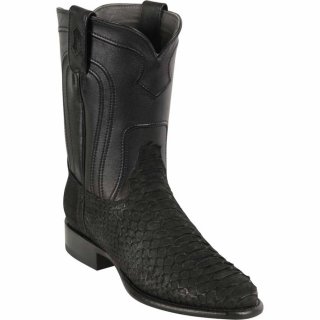 New Arrivals Los Altos Men's Black Snakeskin Roper Boots | Black