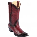 New Arrivals Los Altos Men's Western Ostrich Leather Boots | Burgundy