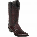 New Arrivals Los Altos Men's Caiman Tail Snip Toe Western Boots | Black Cherry