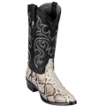 New Arrivals Los Altos Men's Snakeskin Western Boots R-Toe | Natural