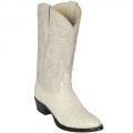 New Arrivals Los Altos Men's Winter-White Ostrich Skin Boots R-Toe | Winter-White