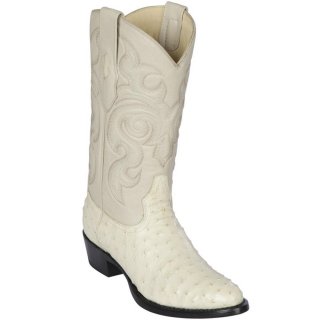 New Arrivals Los Altos Men's Winter-White Ostrich Skin Boots R-Toe | Winter-White