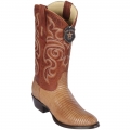 New Arrivals Los Altos Men's Mens Lizard Boots Round Toe | Cognac