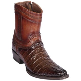 New Arrivals Los Altos Men's Caiman Tail Mens European Square Toe Boots | Brown