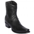 New Arrivals Los Altos Men's Smooth Ostrich Black Short Cowboy Boots | Black