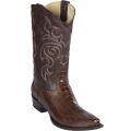 New Arrivals Los Altos Men's Brown Snip Toe Ostrich Leg Boots | Brown