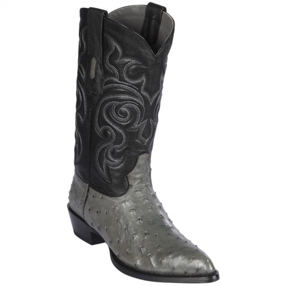 New Arrivals Los Altos Men's Grey Ostrich Cowboy Boots J-Toe | Grey