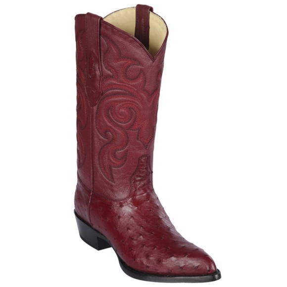 New Arrivals Los Altos Men's Burgundy Ostrich Cowboy Boots J-Toe | Burgundy