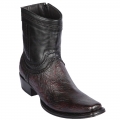 New Arrivals Los Altos Men's Smooth Ostrich Short Cowboy Boots Black Cherry | Black Cherry