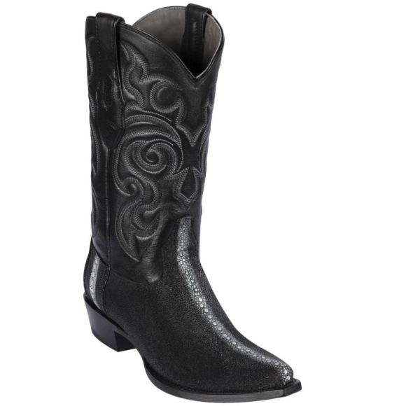 New Arrivals Los Altos Men's Stingray Full Stone Snip Toe Boots | Black