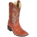 New Arrivals Los Altos Men's Cognac Ostrich Square Toe Western Boots | Cognac