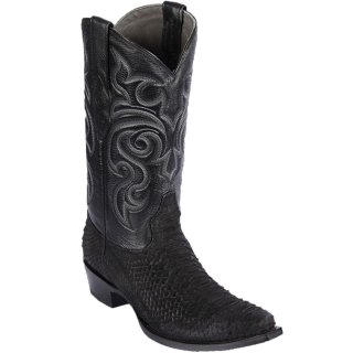 New Arrivals Los Altos Men's Black Python Boots | Black