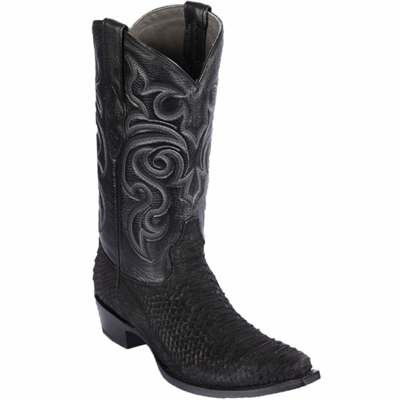 New Arrivals Los Altos Men's Black Python Boots | Black