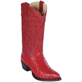 New Arrivals Los Altos Men's Red Ostrich Cowboy Boots | Red
