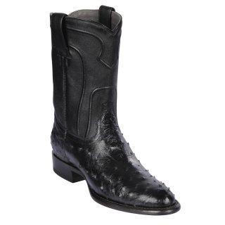 New Arrivals Los Altos Men's Ostrich Roper Western Boots | Black