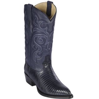 New Arrivals Los Altos Men's Lizard Cowboy Boots J-Toe Navy Blue | Navy Blue