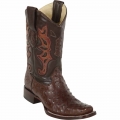 New Arrivals Los Altos Men's Square Toe Ostrich Boots Brown | Brown