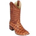 New Arrivals Los Altos Men's Pirarucu Cowboy Boots | Cognac