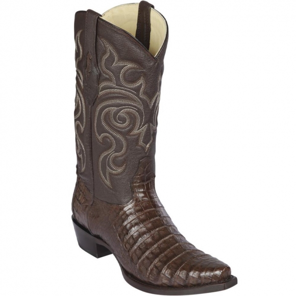 New Arrivals Los Altos Men's Brown Caiman Belly Snip Toe Western Boots | Brown