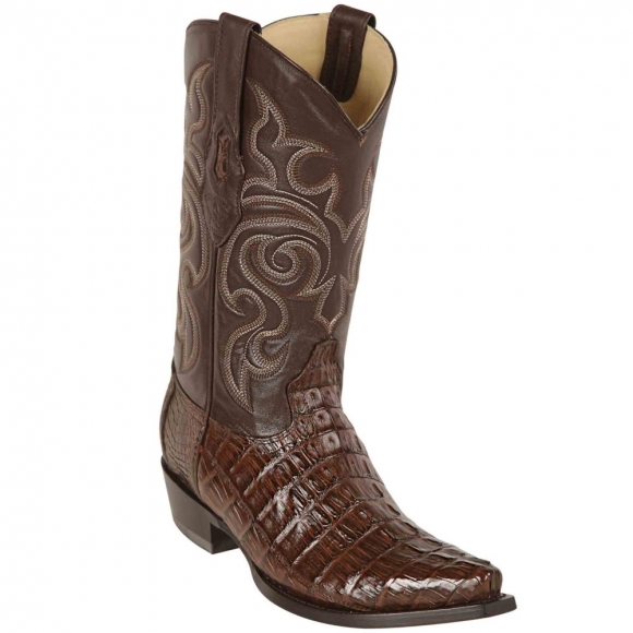 New Arrivals Los Altos Men's Brown Caiman Tail Cowboy Boots | Brown