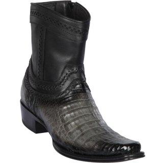 New Arrivals Los Altos Men's Short Ankle Grey Caiman Boots - European Toe | Gray