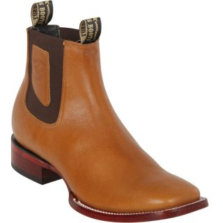 New Arrivals Los Altos Men's Belmont Honey Brown Square Toe Ankle Boots | Brown